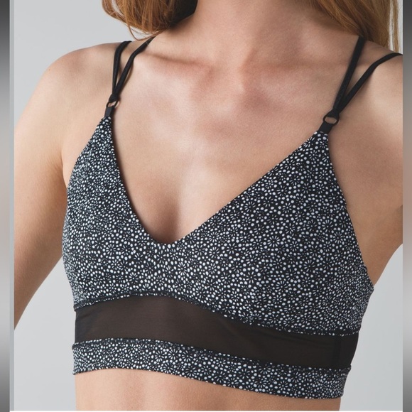 Lululemon Go With The Flow Top Freckle Flower Black White / Black - Picture 1 of 10